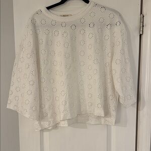 Madewell White Eyelet Blouse
